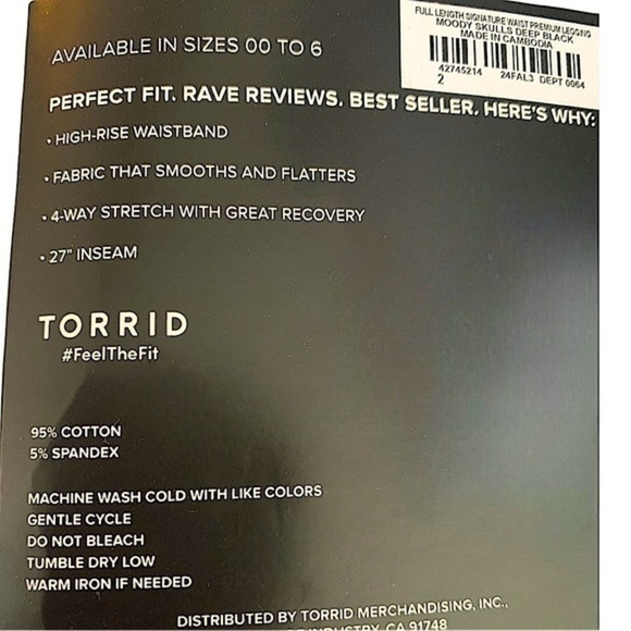 TORRID Skulls Full Length Signature Waist Premium Legging NWT Size 4X - Picture 13 of 16